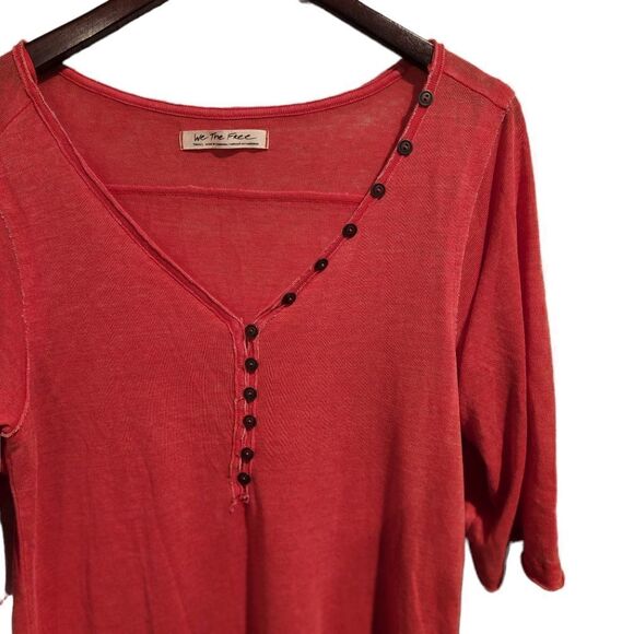 We The Free People Morgan Henley Top Red Small - Picture 3 of 5